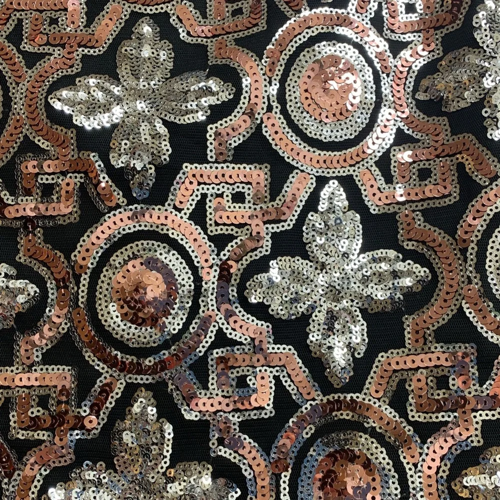 AFTER MARKET Sequins Embellished A-line Mini Skirt Stretch With Pockets NWOT L